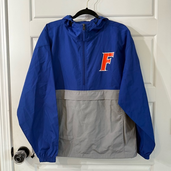 NWOT Champion Florida Gators Colorblock Royal Blue and Gray Windbreaker - Picture 1 of 9